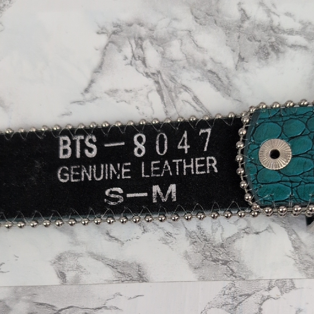 Chic Turquoise and Silver Embellished Belt - Picture 7 of 8